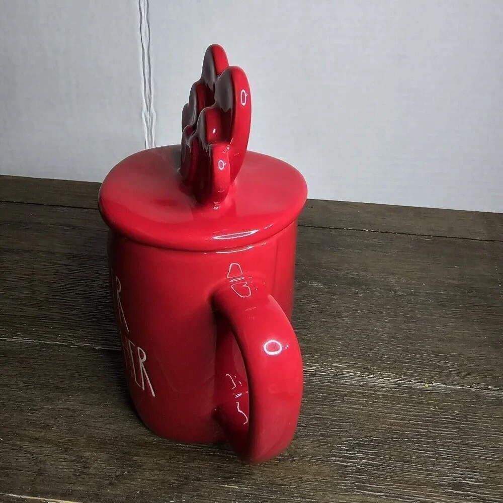 NWT Rae Dunn Artisan Better Together Valentine's Day Heart Topper Red Mug